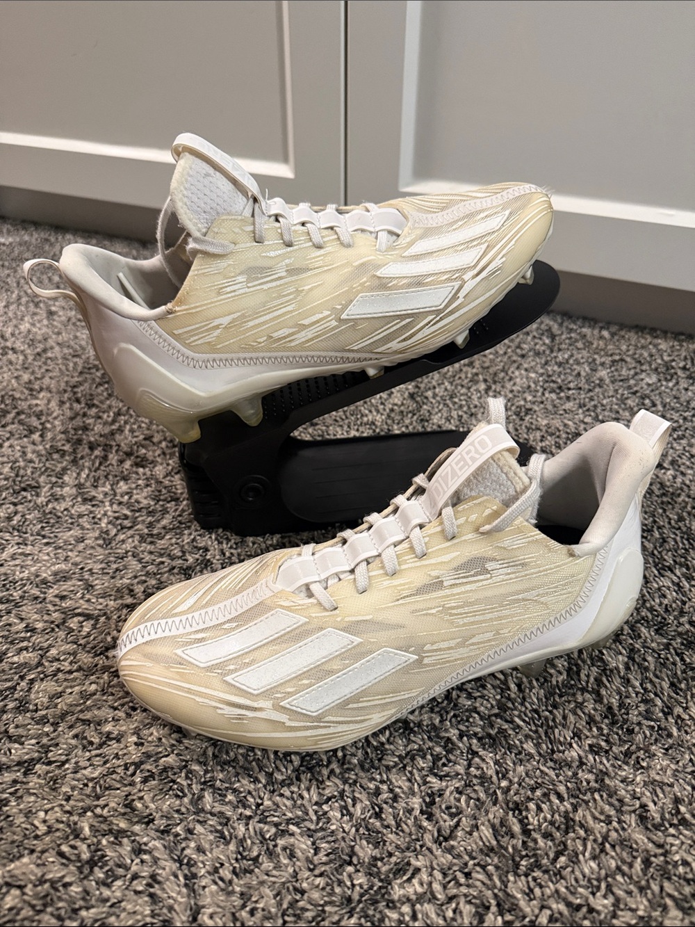 Adidas Adizero 12.0 Football Cleats Triple White Men’s Size 7.5